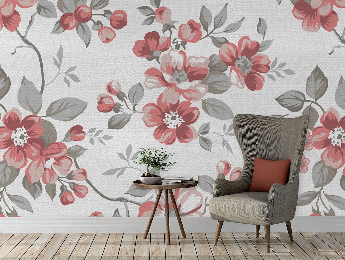 Pembe Çiçekler - Duvar Kağıdı